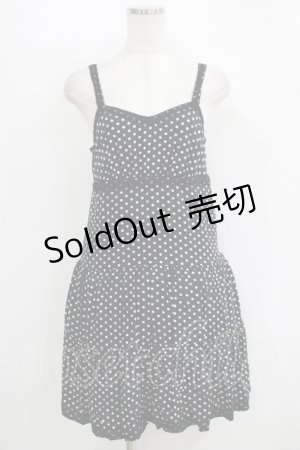 画像: ALGONQUINS / ドットティアードキャミワンピース  ブラック H-25-11-08-012-AL-OP-KB-ZH