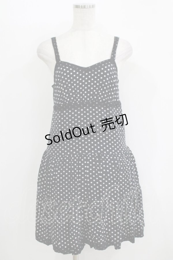 画像1: ALGONQUINS / ドットティアードキャミワンピース  ブラック H-25-11-08-012-AL-OP-KB-ZH (1)