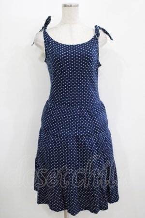 画像: MILK / ドットティアードカットワンピース  ネイビー H-25-11-08-013-ML-OP-KB-ZH