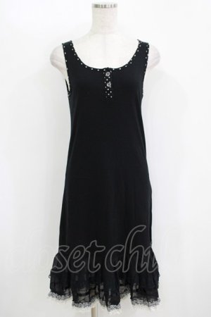 画像: MILK / 裾フリルノースリーブワンピース  ブラック H-25-11-08-017-ML-OP-KB-ZH