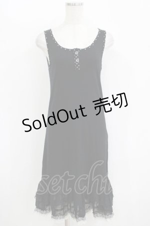 画像: MILK / 裾フリルノースリーブワンピース  ブラック H-25-11-08-017-ML-OP-KB-ZH