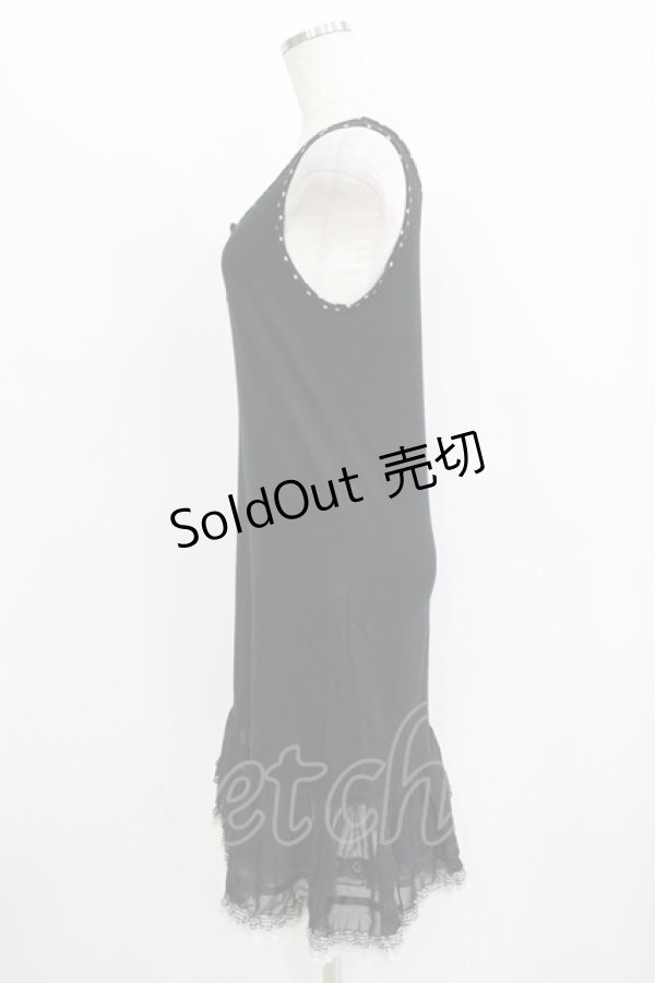 画像2: MILK / 裾フリルノースリーブワンピース  ブラック H-25-11-08-017-ML-OP-KB-ZH (2)