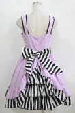 画像3: Dangerous nude / ストライプバッスルジャンパースカート  ラベンダー H-25-11-08-002-PU-OP-KB-ZH (3)