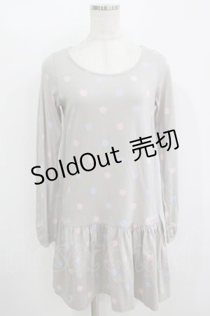画像: MILK / UTコラボドットワンピース  グレー H-25-11-08-019-ML-OP-KB-ZH