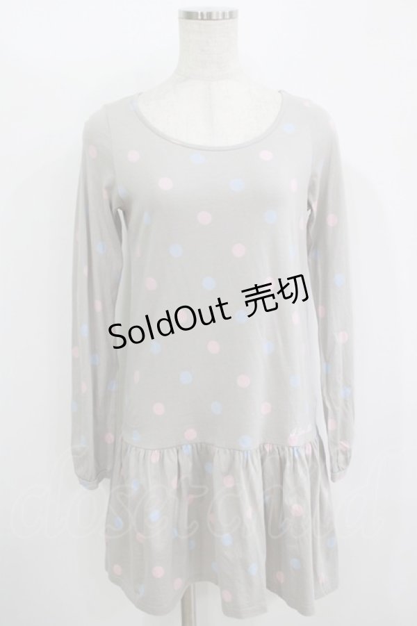 画像1: MILK / UTコラボドットワンピース  グレー H-25-11-08-019-ML-OP-KB-ZH (1)