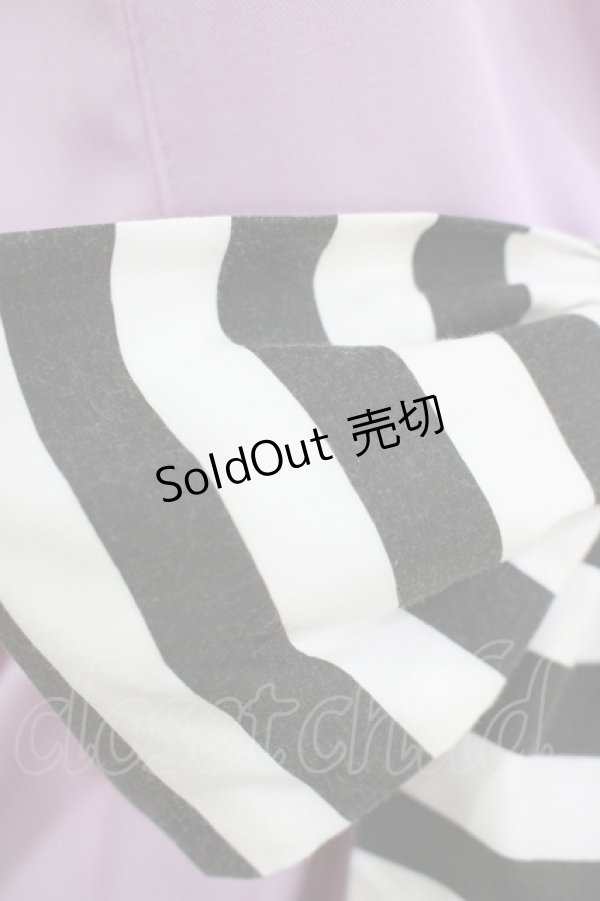 画像4: Dangerous nude / ストライプバッスルジャンパースカート  ラベンダー H-25-11-08-002-PU-OP-KB-ZH (4)