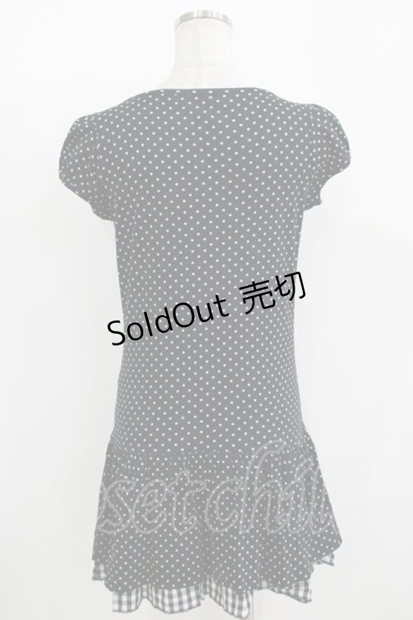 画像3: MILK / ドットギンガムワンピース  黒 H-25-11-08-020-ML-OP-KB-ZH (3)