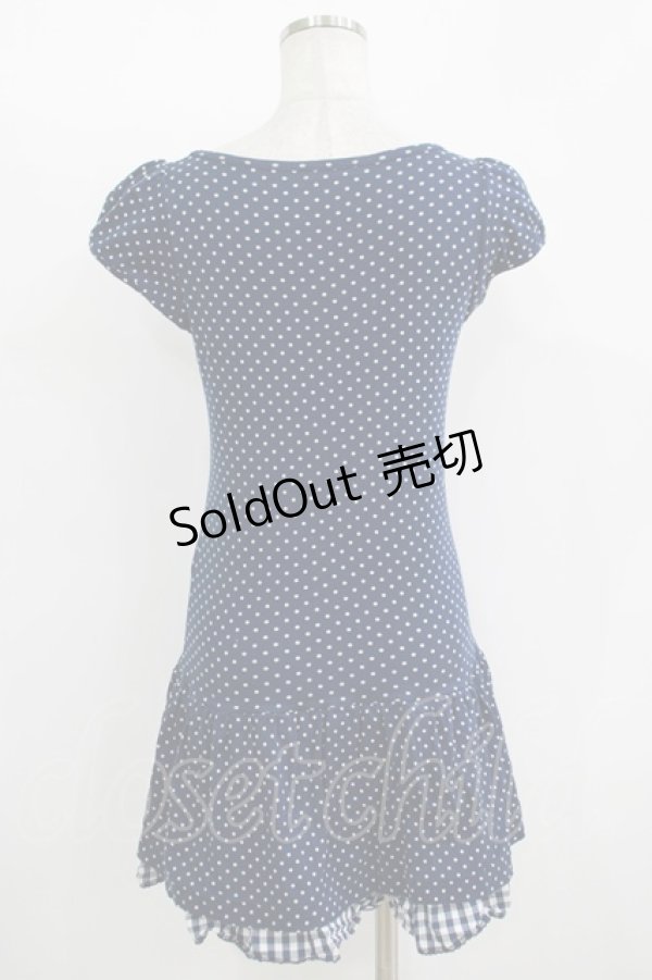 画像3: 【SALE】MILK / ドットギンガムワンピース  ネイビー H-25-11-08-021-ML-OP-KB-ZT483 (3)