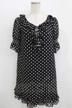 画像: MILK / シャーリングドットdress  ブラック H-25-11-08-022-ML-OP-KB-ZH