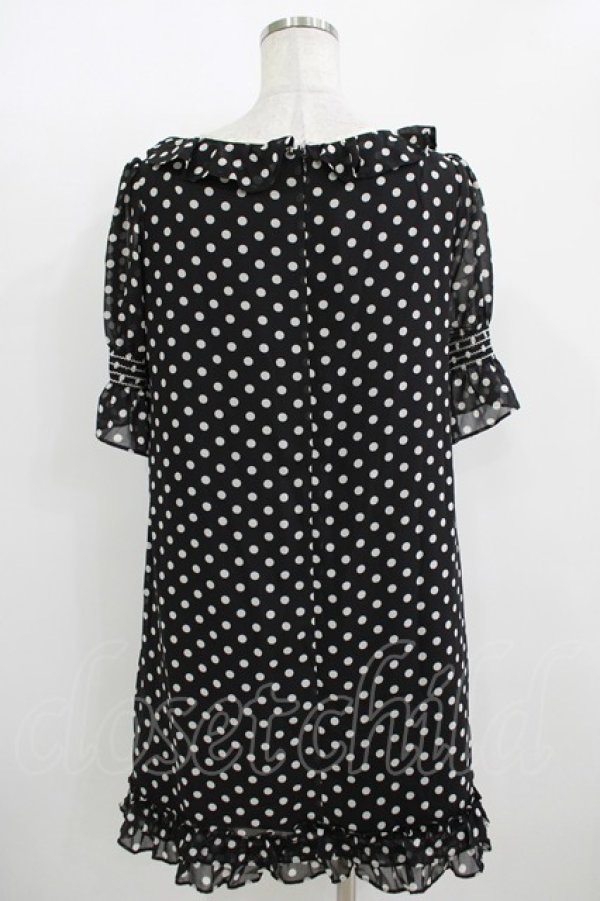 画像3: MILK / シャーリングドットdress  ブラック H-25-11-08-022-ML-OP-KB-ZH (3)