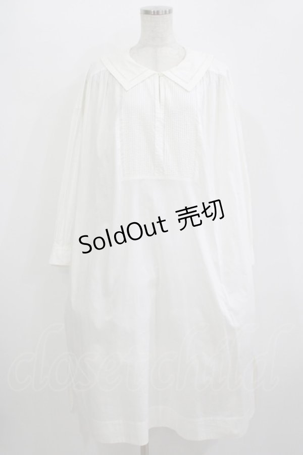 画像1: Jane Marple Dans Le Salon / French marine collar shirt dress  off white H-25-11-09-1003-JM-OP-KB-ZH (1)