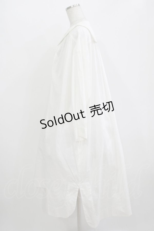 画像2: Jane Marple Dans Le Salon / French marine collar shirt dress  off white H-25-11-09-1003-JM-OP-KB-ZH (2)