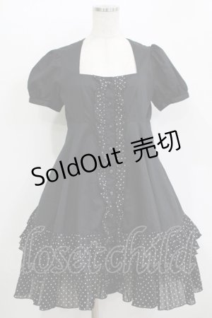 画像: PEACE NOW / ドットフリルパフワンピース M 黒 H-25-11-09-1004-PU-OP-KB-ZH