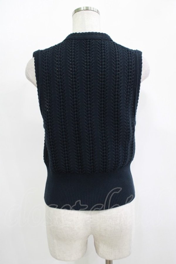 画像3: Jane Marple / スカラップトリミングクロッシュレースベスト  ネイビー H-25-11-09-1043-JM-TO-KB-ZH (3)