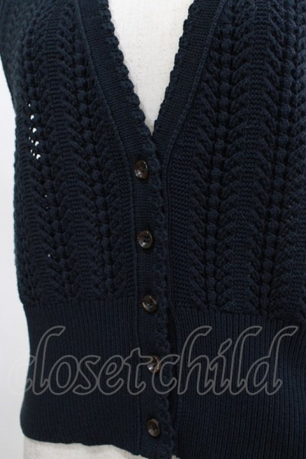 画像4: Jane Marple / スカラップトリミングクロッシュレースベスト  ネイビー H-25-11-09-1043-JM-TO-KB-ZH (4)