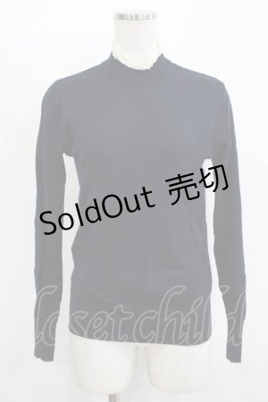 画像: Jane Marple / レースハイネックニット  ネイビー H-25-11-09-1044-JM-TO-KB-ZH