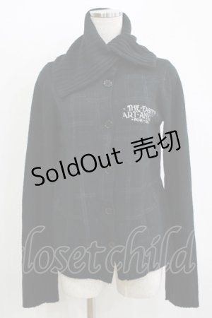 画像: h.ANARCHY / チェックプリントニットカーディガン  ブラック H-25-11-09-1047-HN-TO-KB-ZH