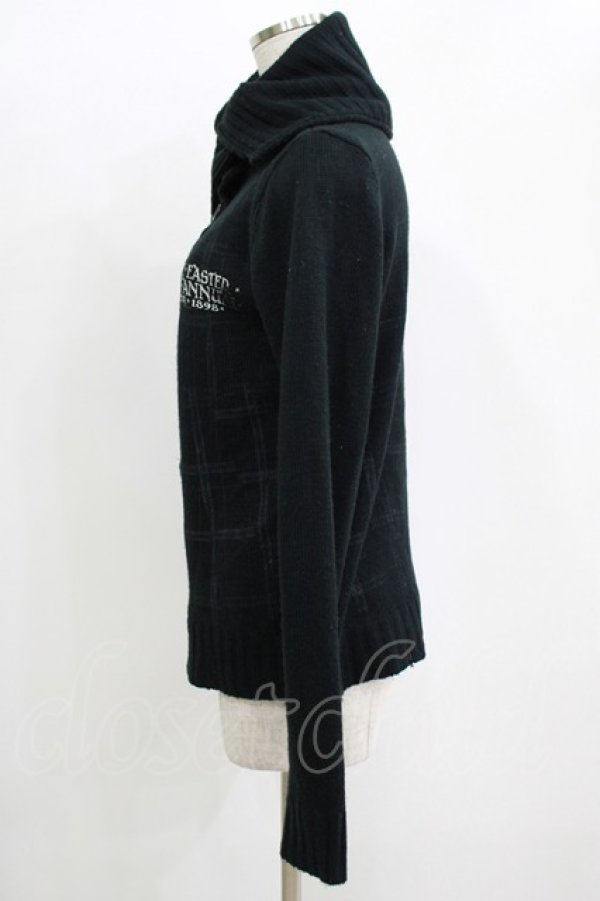 画像2: h.ANARCHY / チェックプリントニットカーディガン  ブラック H-25-11-09-1047-HN-TO-KB-ZH (2)