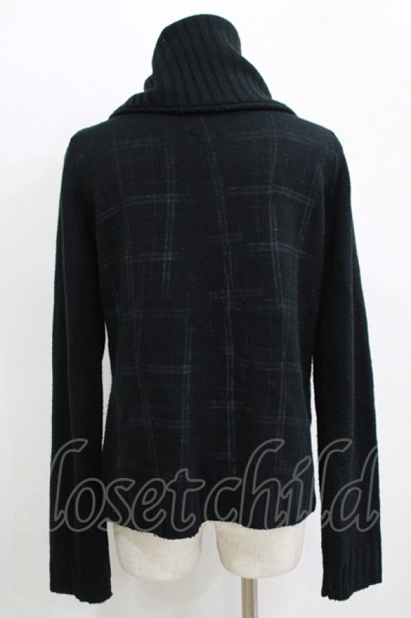 画像3: h.ANARCHY / チェックプリントニットカーディガン  ブラック H-25-11-09-1047-HN-TO-KB-ZH (3)