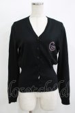 画像1: h.naoto Blood / ロゴ刺繍ニットカーディガン  ブラック H-25-11-09-1048-HN-TO-KB-ZH (1)