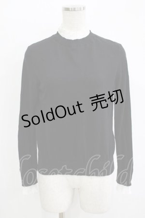 画像: Jane Marple Dans Le Salon / Ripe cotton pleats frill sweater  black × off white H-25-11-09-1051-JM-TO-KB-ZH