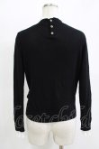 画像3: Jane Marple Dans Le Salon / Ripe cotton pleats frill sweater  black × off white H-25-11-09-1051-JM-TO-KB-ZH (3)
