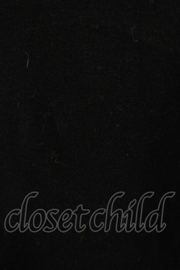 画像4: Jane Marple Dans Le Salon / Ripe cotton pleats frill sweater  black × off white H-25-11-09-1051-JM-TO-KB-ZH (4)