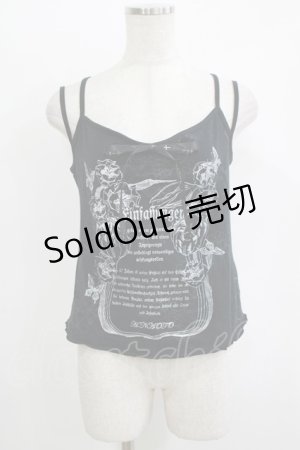 画像: h.naoto Blood / プリントキャミソール  ブラック H-25-11-09-1053-HN-TO-KB-ZH