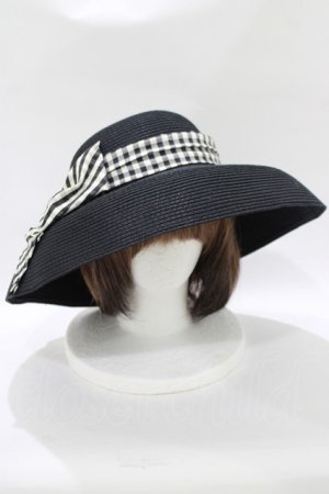 画像: MILK / summerブリムHAT  ブラック×ブラックギンガム H-25-11-09-1068-ML-AC-KB-ZH