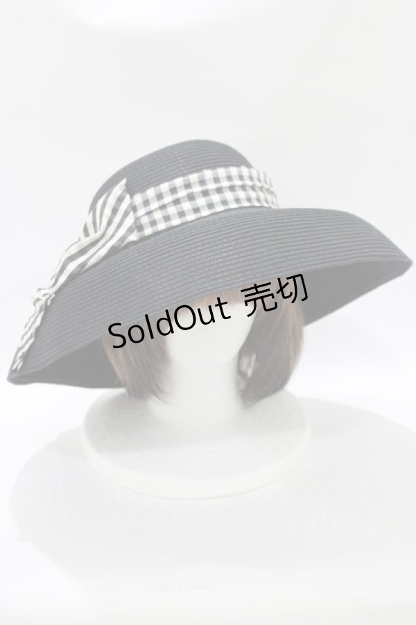 画像1: 【SALE】MILK / summerブリムHAT  ブラック×ブラックギンガム H-25-11-09-1068-ML-AC-KB-ZT-K007 (1)