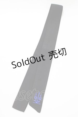 画像: Moi-meme-Moitie / 燭台刺繍リボンタイ  ブラック×ブルー H-25-11-09-1069-MO-ZA-KB-ZH