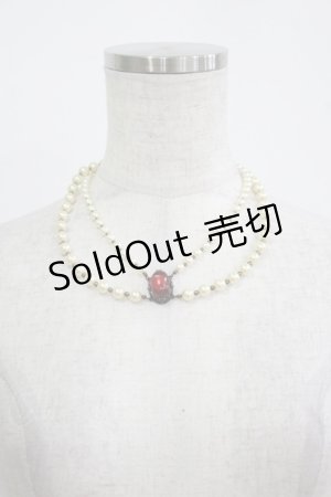 画像: Moi-meme-Moitie / ローズカボションパールチョーカー  ルビーローズ H-25-11-09-1074-MO-AC-KB-ZH