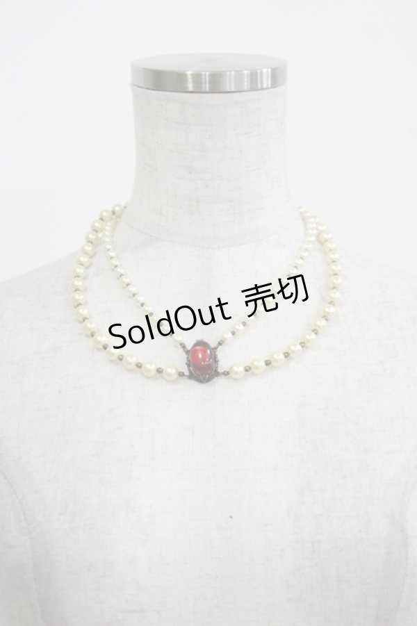 画像1: Moi-meme-Moitie / ローズカボションパールチョーカー  ルビーローズ H-25-11-09-1074-MO-AC-KB-ZH (1)