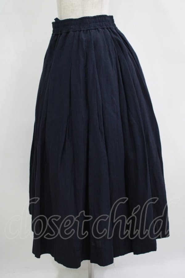 画像2: Jane Marple / Vintage linen tuck skirt  navy H-25-11-09-1008-JM-SK-KB-ZH (2)