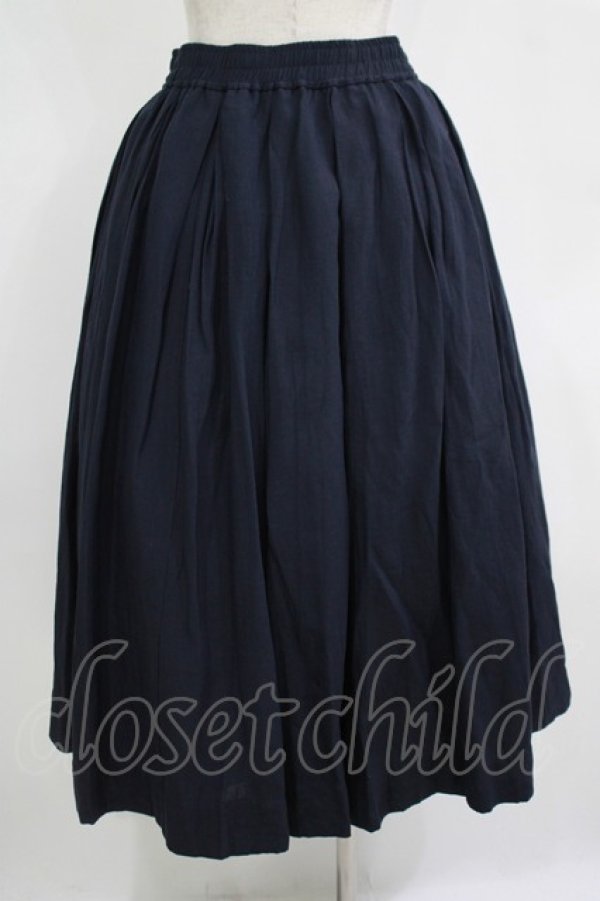 画像3: Jane Marple / Vintage linen tuck skirt  navy H-25-11-09-1008-JM-SK-KB-ZH (3)