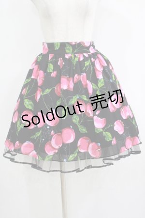 画像: MILK / タランチェリースカート  ブラック×ローズチェリー H-25-11-09-1010-ML-SK-KB-ZH