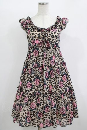 画像: MILK / ローズレパードドレス  ベージュ H-25-11-09-1012-ML-OP-KB-ZH