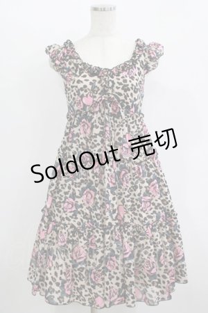 画像: MILK / ローズレパードドレス  ベージュ H-25-11-09-1012-ML-OP-KB-ZH