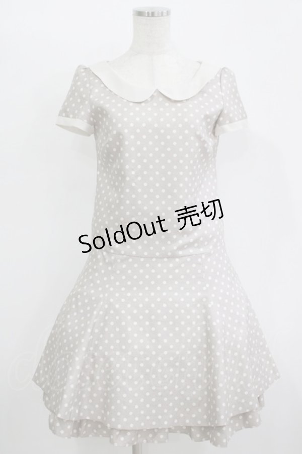 画像1: MILK / ドットワンピ  グレージュ H-25-11-09-1014-ML-OP-KB-ZT383 (1)