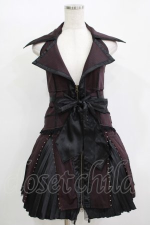 画像: Ozz oneste / プリーツ切替ホルターワンピース  ボルドー H-25-11-09-1015-OO-OP-KB-ZH