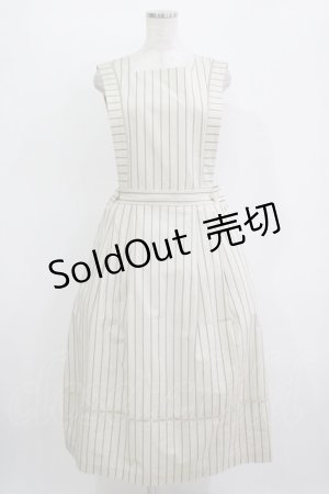 画像: Jane Marple / バッククロスドミトリースカート  light beige-stripe H-25-11-09-1002-JM-OP-KB-ZH