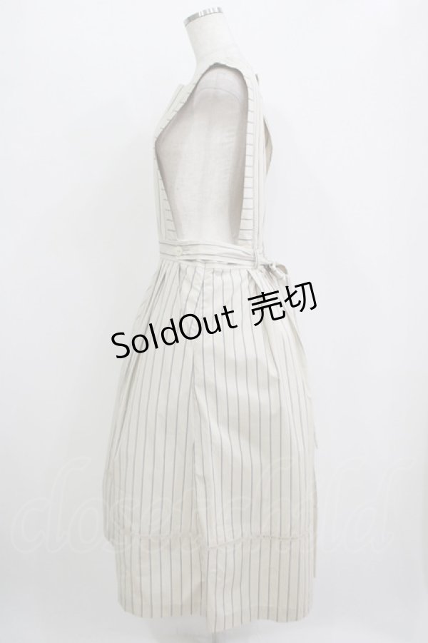 画像2: Jane Marple / バッククロスドミトリースカート  light beige-stripe H-25-11-09-1002-JM-OP-KB-ZH (2)