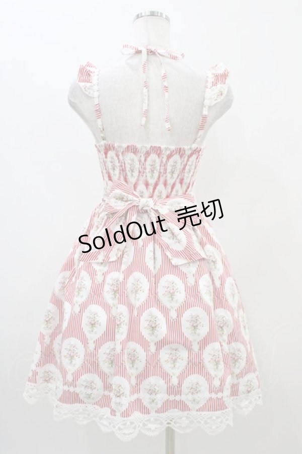 画像2: DearMyLove / 花柄ストライプジャンパースカート M レッド H-25-11-10-033-EL-OP-NS-ZH (2)