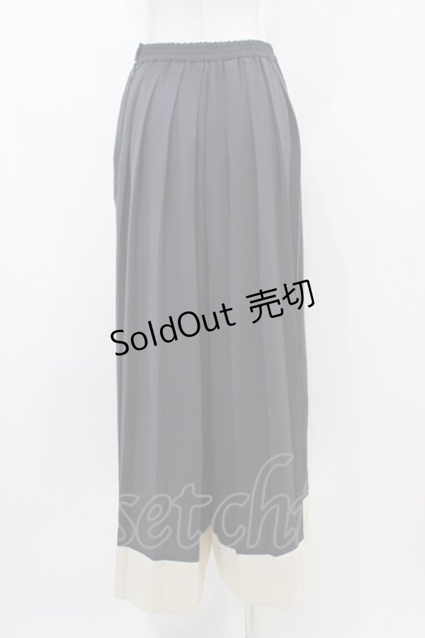 画像2: an another angelus / バイカラープリーツパンツ Free GRAY×WH H-25-11-10-040-CA-PA-NS-ZH (2)