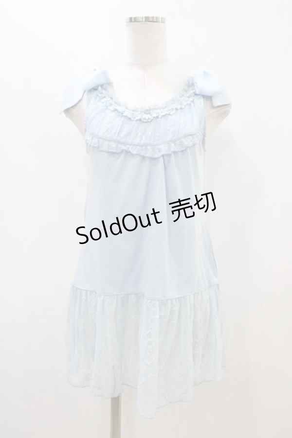 画像1: axes femme / 肩リボンロングインナー Free サックス H-25-11-10-041-AX-TO-NS-ZH (1)