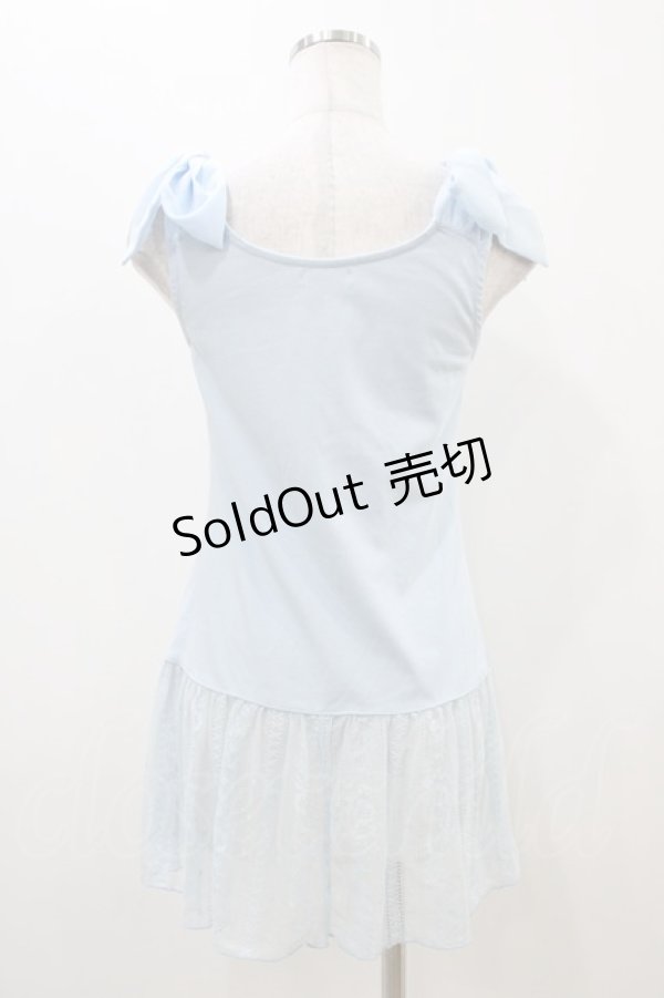 画像2: axes femme / 肩リボンロングインナー Free サックス H-25-11-10-041-AX-TO-NS-ZH (2)