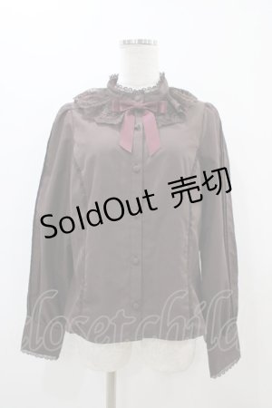 画像: axes femme kawaii / チュールレース衿ブラウス M ブラウン H-25-11-10-048-AX-BL-NS-ZH