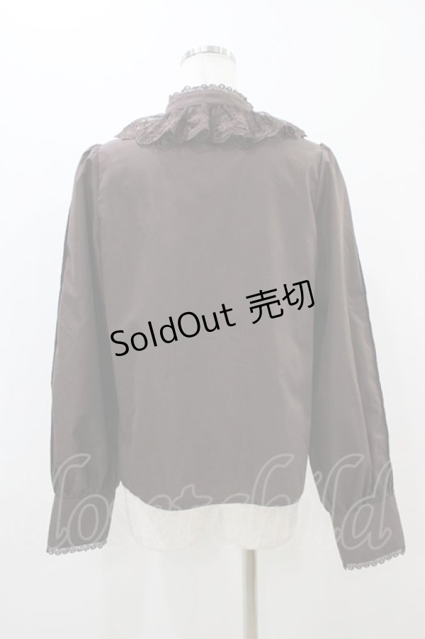 画像2: axes femme kawaii / チュールレース衿ブラウス M ブラウン H-25-11-10-048-AX-BL-NS-ZH (2)