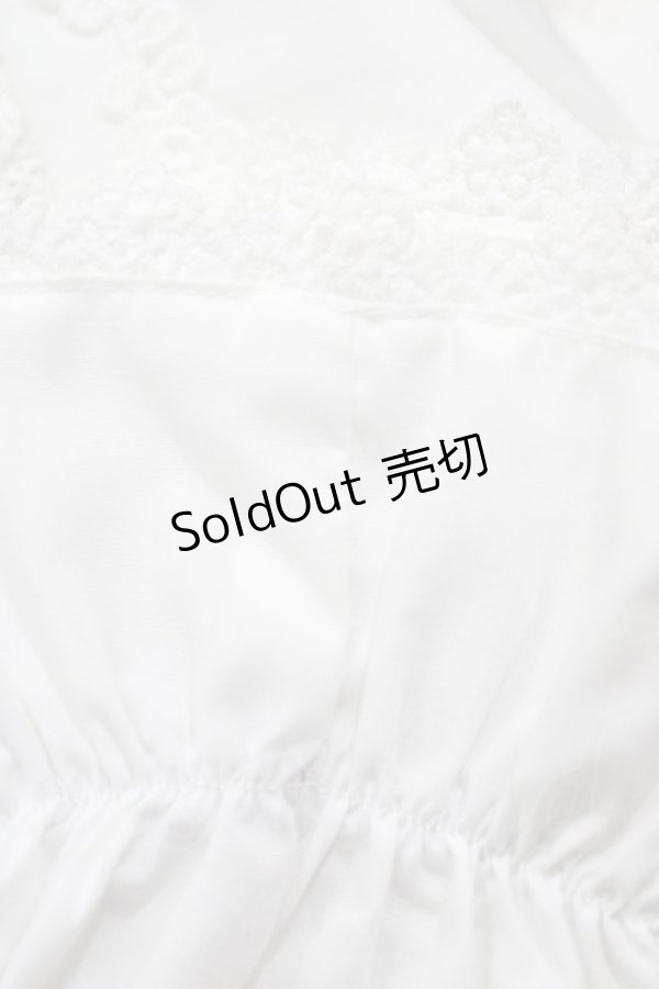 画像4: axes femme kawaii / トーションレース丸襟ブラウス M オフ/レッド H-25-11-10-053-AX-BL-NS-ZH (4)