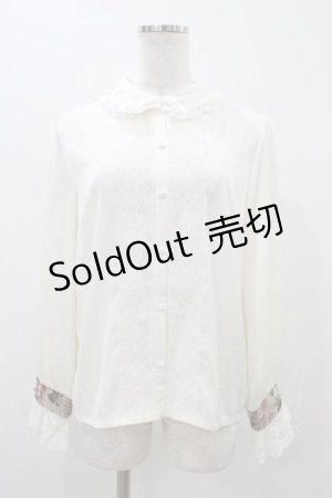 画像: axes femme / ゴブラン織カフスデザインブラウス M オフ H-25-11-10-056-AX-BL-NS-ZH